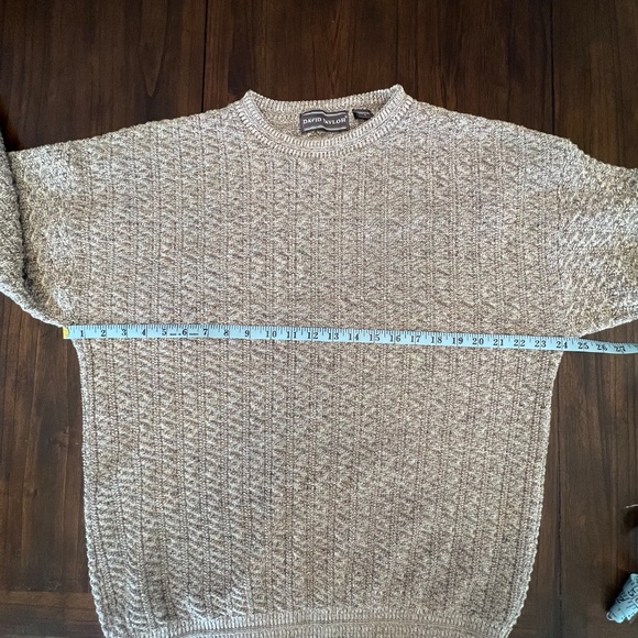 Men's David Taylor Cotton Blend Knit Sweater Oatmeal & Gray crewneck, Size Large - Picture 11 of 11